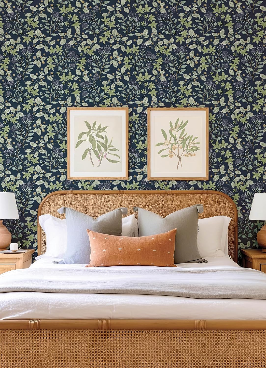 A-Street Prints Mildred Indigo Botanical Trail Wallpaper, 4155-72814