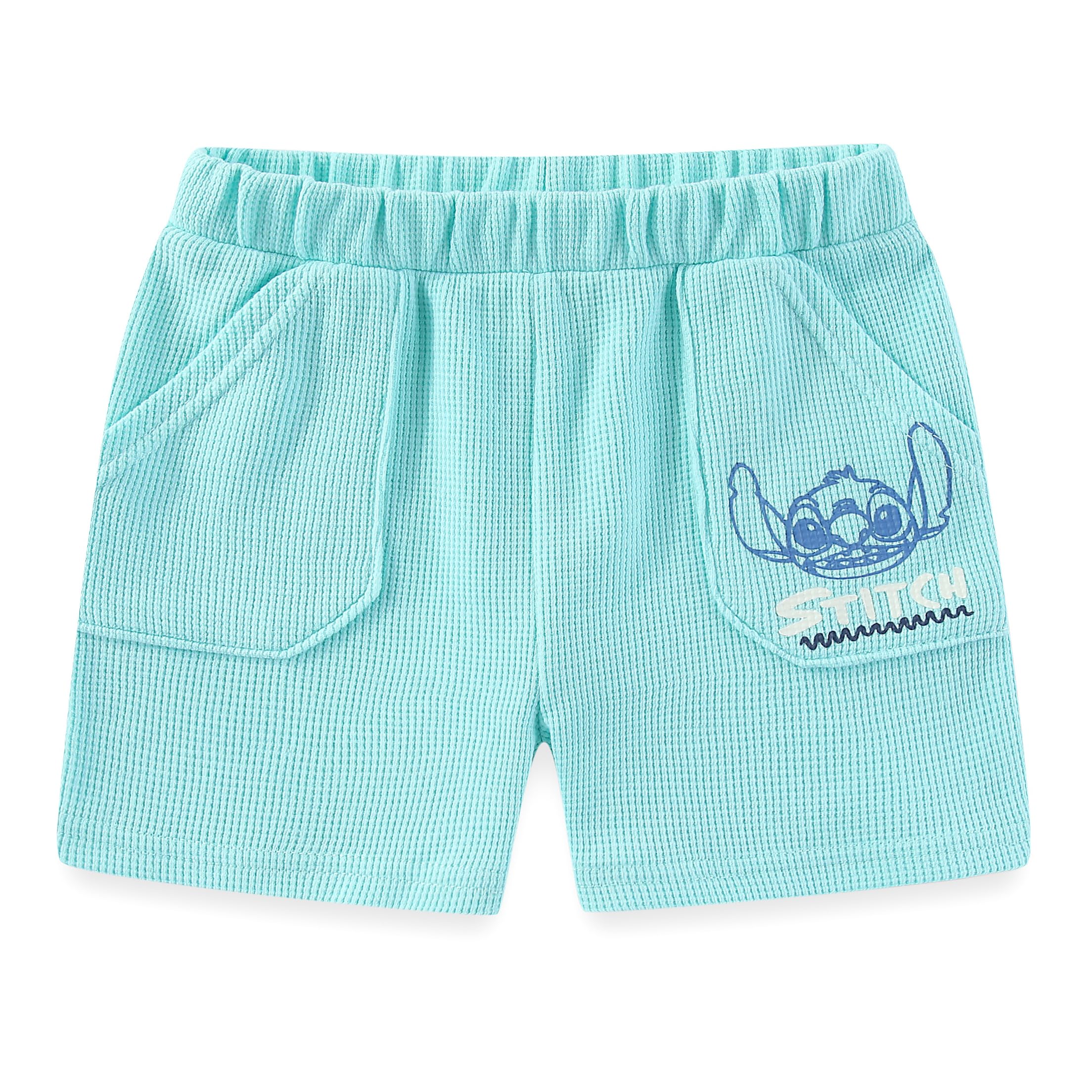 Disney Lilo & Stitch Set aus kurzärmeligem Hemd und Shorts für Babys, Waffelmuster