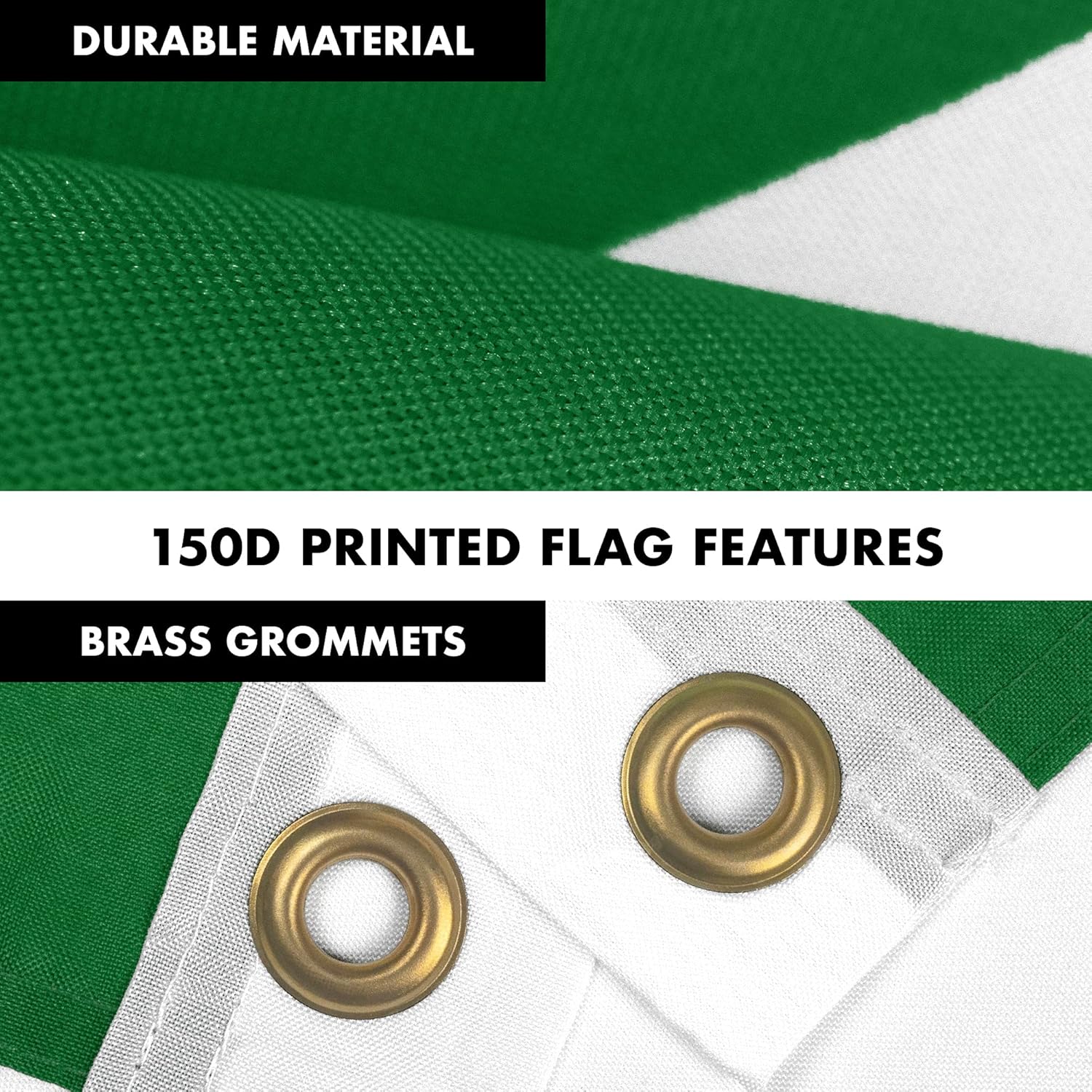 G128-6 Feet Spinning Flagpole (Silver) Nigeria 150D Flag Brass Grommets Printed 3x5 ft (Flag Included) Aluminum Flag Pole