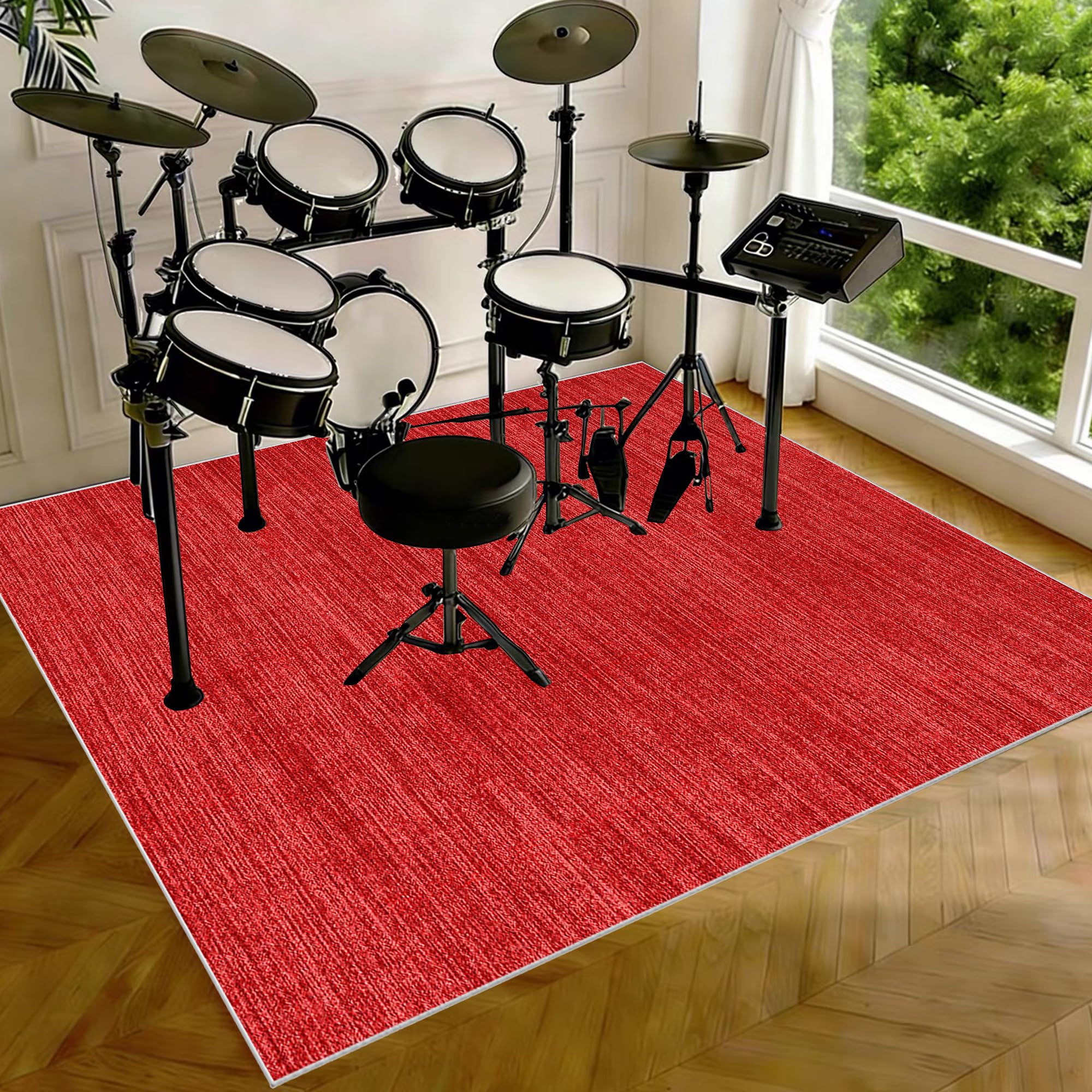 Dywanik perkusyjny, antypoślizgowy, z izolacją akustyczną, mata do perkusji, profesjonalna mata do perkusji, mata antywibracyjna, 120 x 100 cm