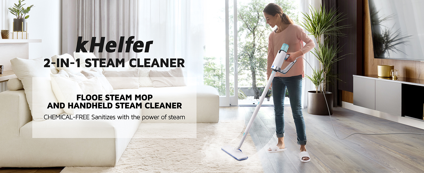 Handheld Steam Cleaner, Khelfer 15s Fast Heating Steam Mop
