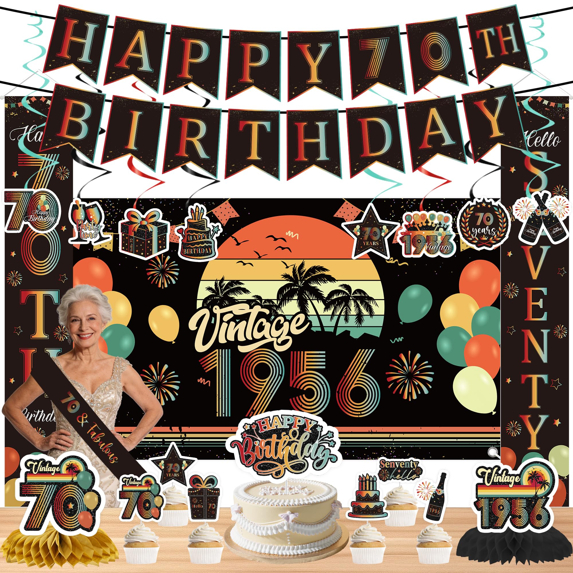 70th Birthday Decorations for Men Women