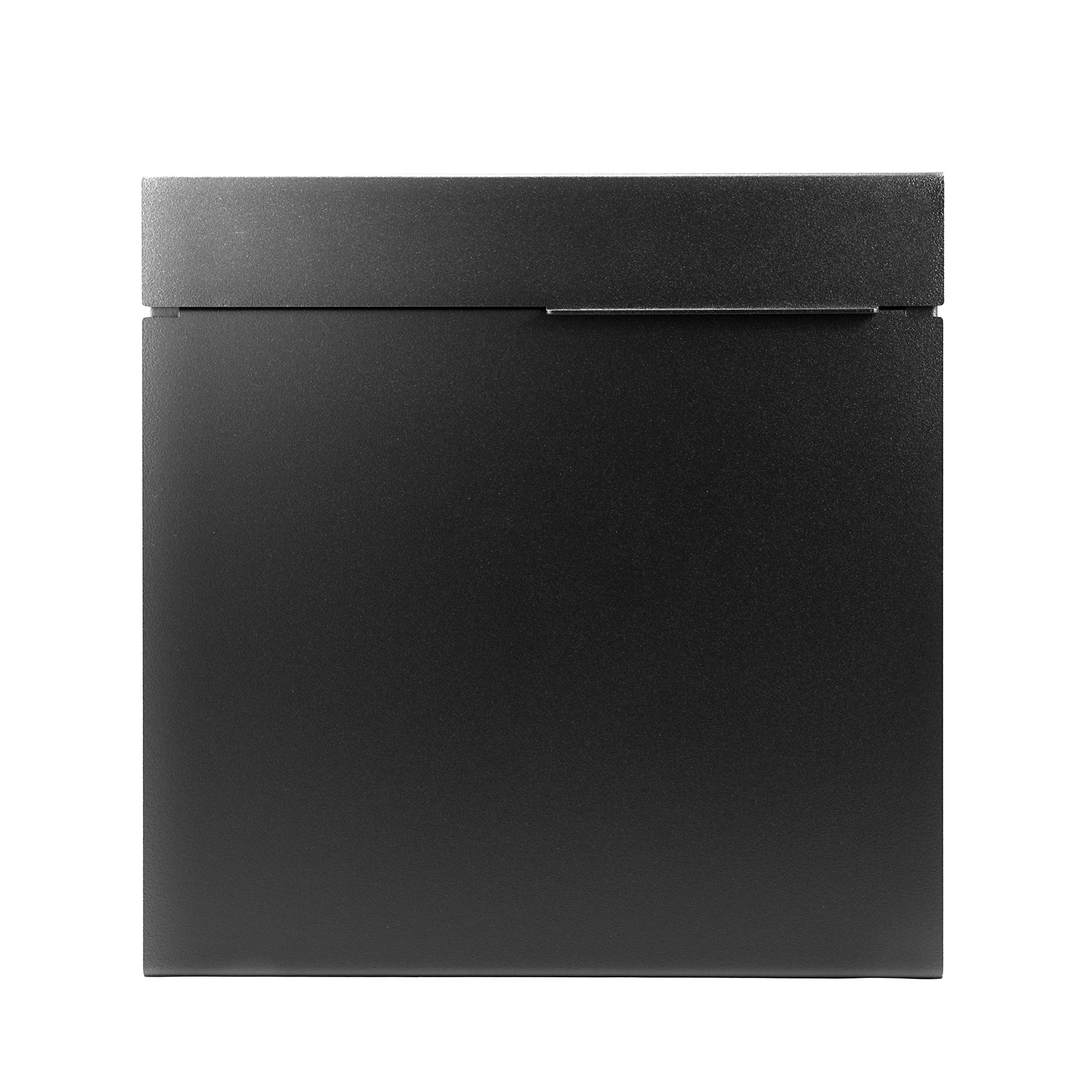 Photo 1 of Vsons Modern Design Mailbox, Black Powder Coated, Large Wall-Mount Mailbox Vsons Design Square Martin B