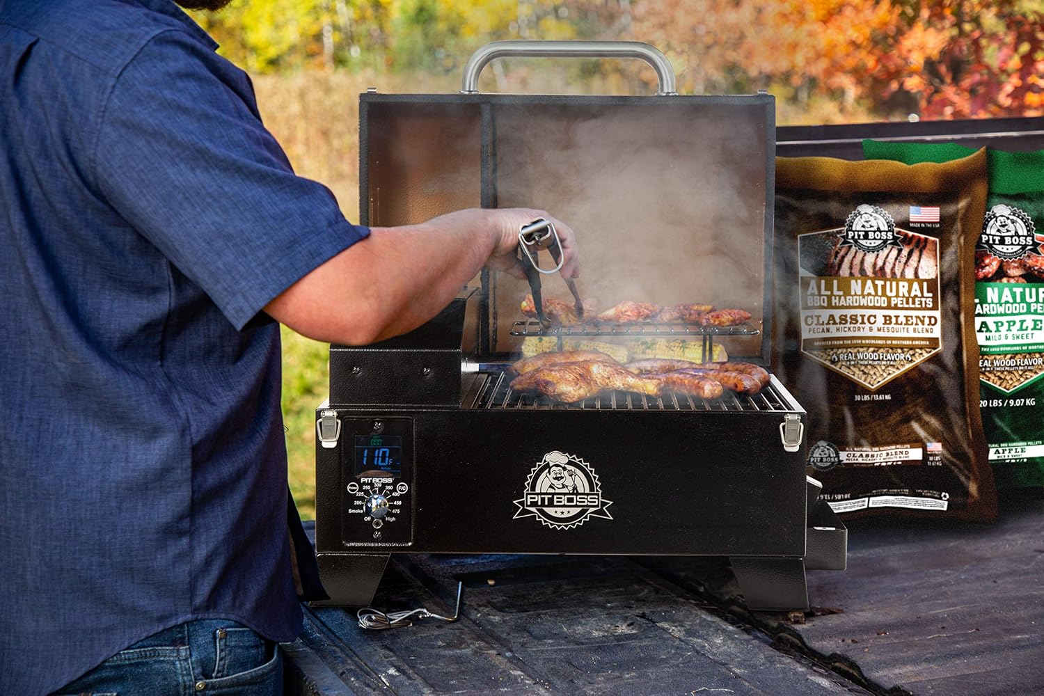 PIT BOSS 10697 Table Top Grill, Mahogany