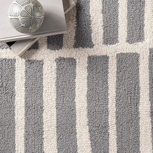 Miniatura 5 de nuLOOM Alfombra decorativa de Lemuel copetudo a mano, 3x5, gris