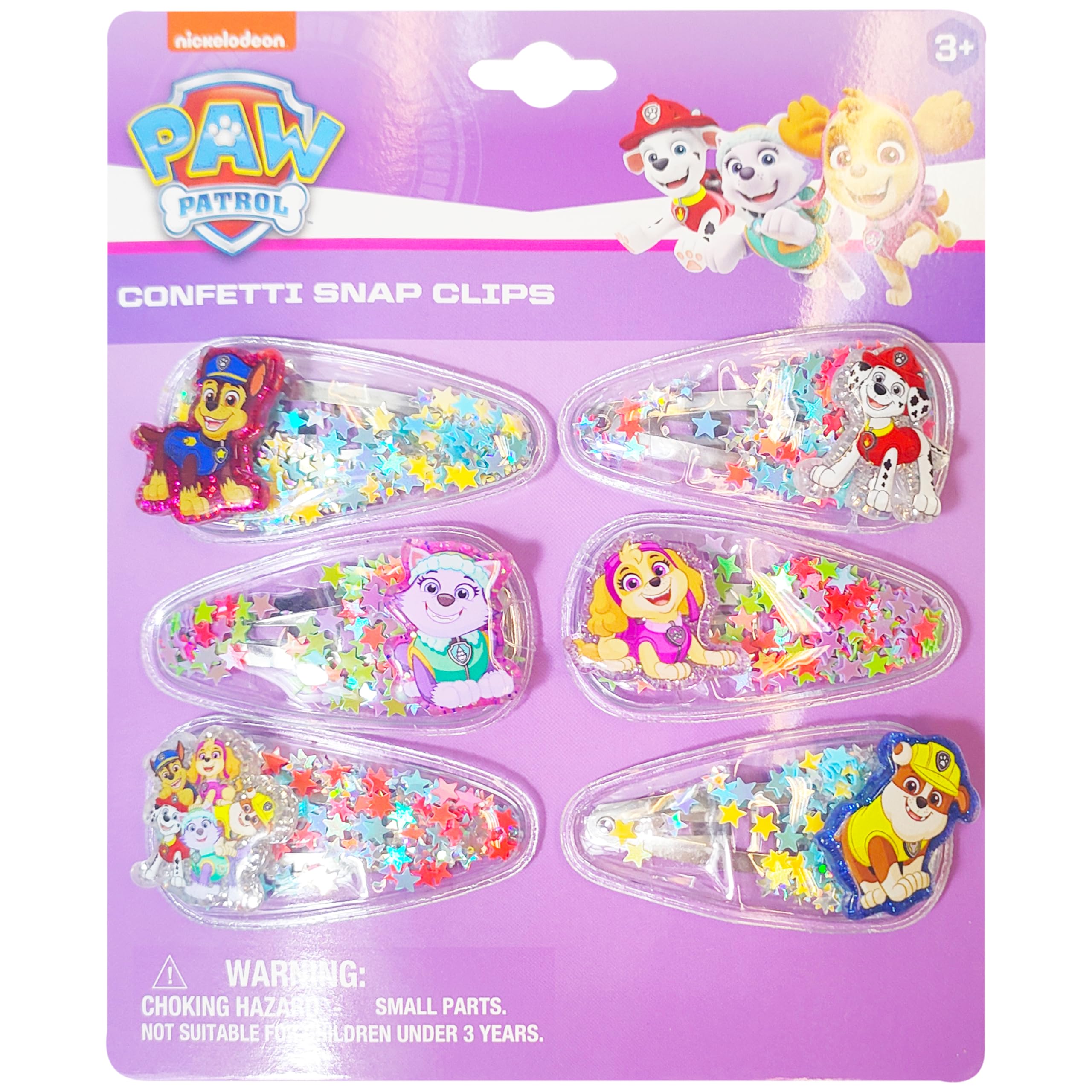 LUV HER 6pc Cute Hair Clips For Girls with Favorite Character Charms, Magical Confetti Hair Clips for Kids, Toddler Hair Accessories, Ages 3+