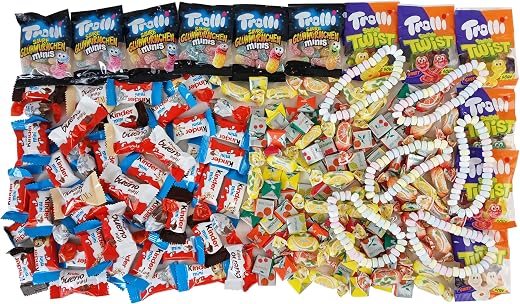 CAPTAIN PLAY 210 Piece Mixed Sweets, Candy and Chocolate Mix for Children's Birthday Parties with 6 Children, Pack of 1 Bag 930g