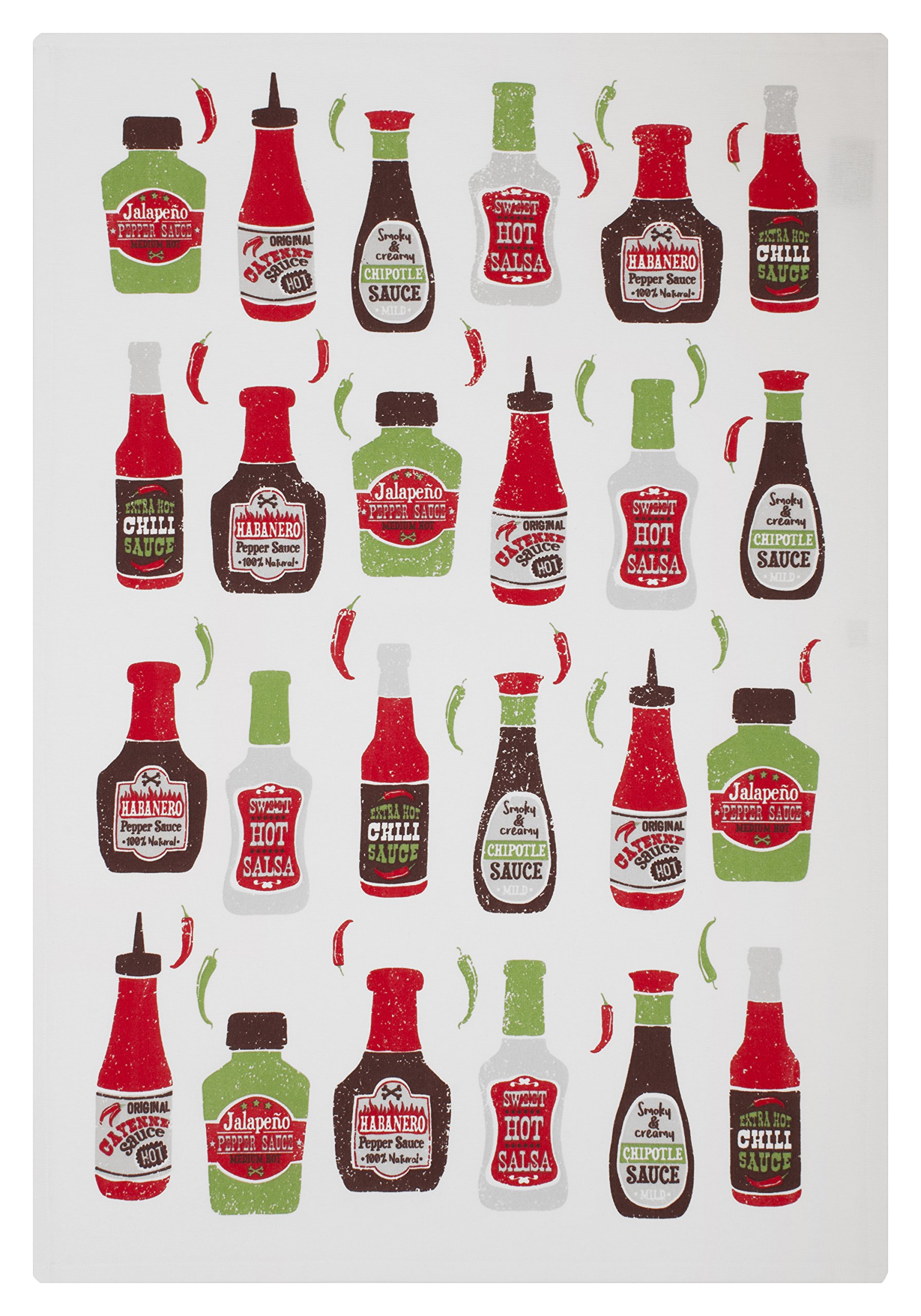MUkitchenKitchen Designer Print Towel Set, Hot Sauce