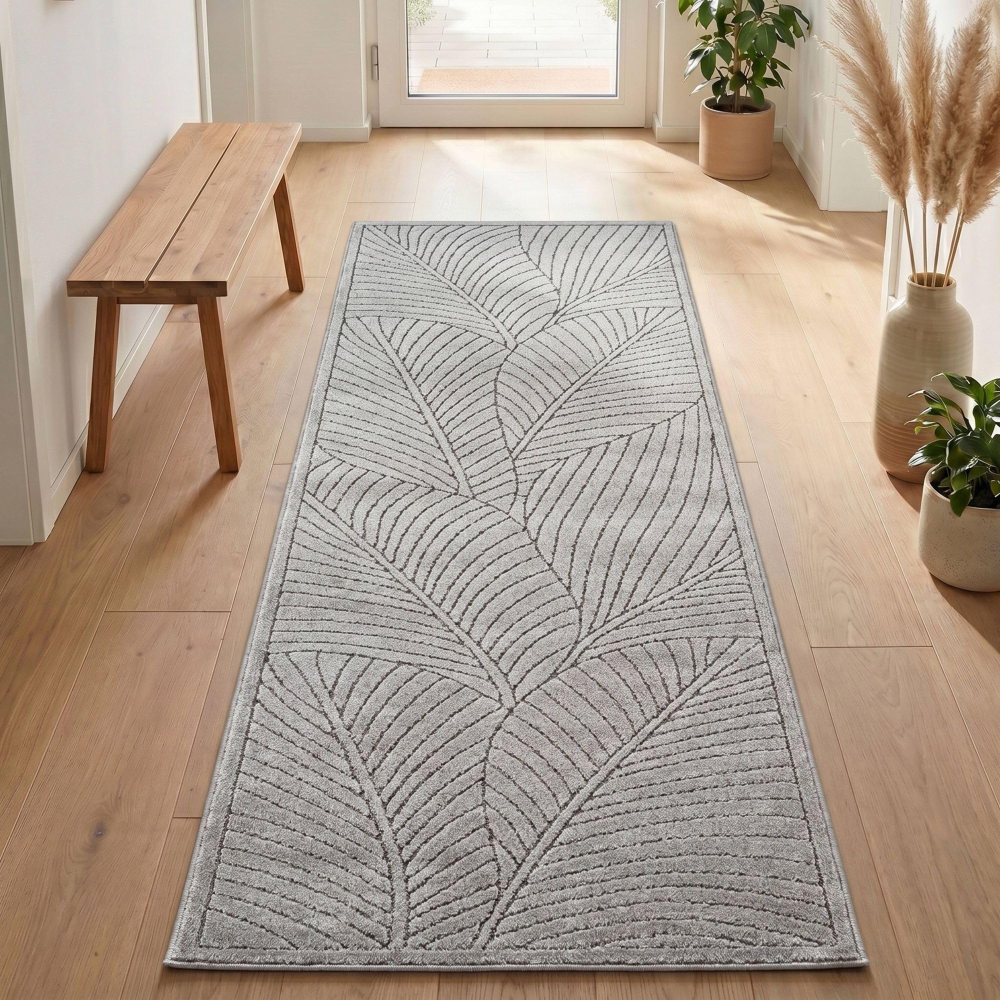 Carpetsale24 Kurzflor Teppich Beige Wohnzimmer Schlafzimmer 3D Hoch-Tief-Effekt, Skandinavisch Boho Motiv, für Outdoor Bereich geeignet Terrassen oder im Balkon
