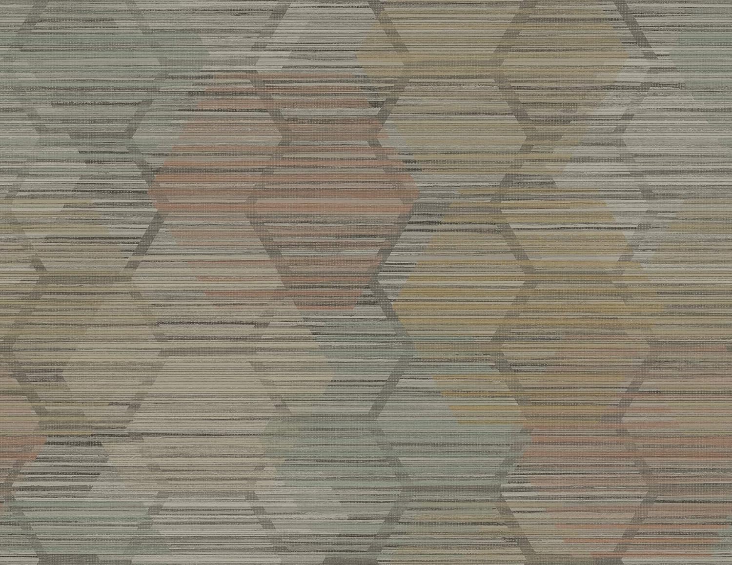 A-Street Prints Jabari Brown Geometric Faux Grasscloth Wallpaper