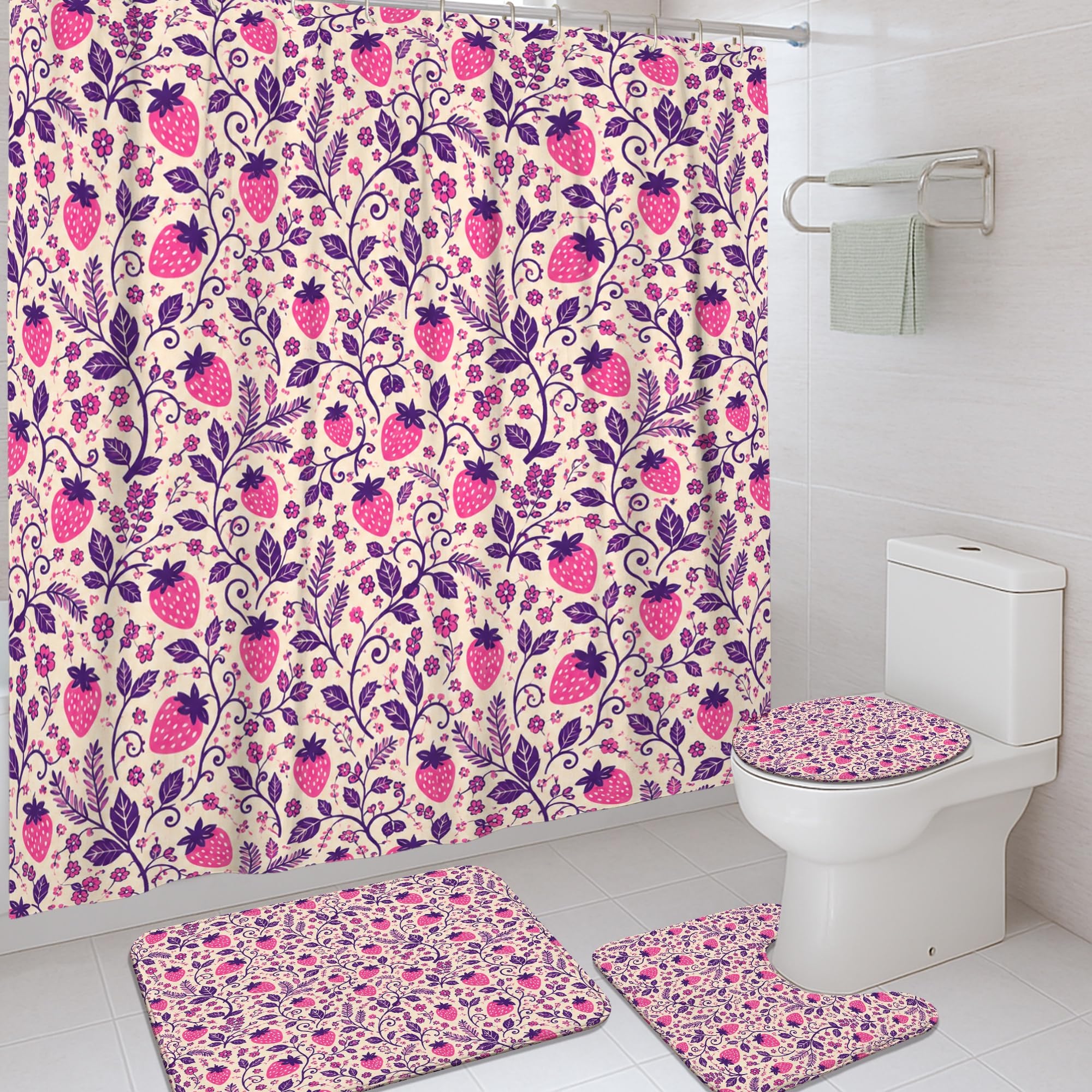 Rideau de douche 183x183 imperméable pour stopper les éclaboussures avec style floral