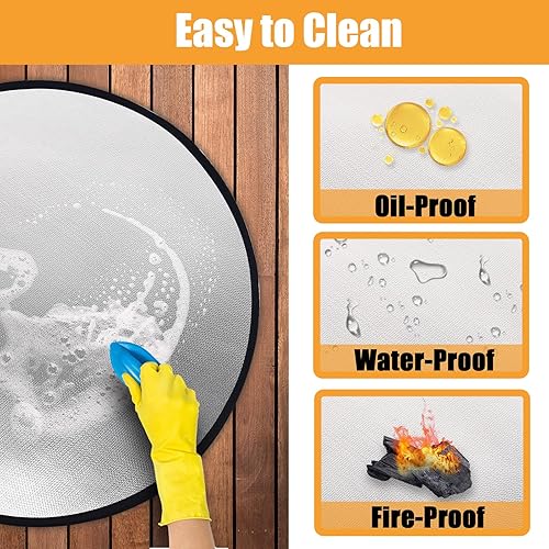 Miniatura 4 de TOHONFOO Tapete para hoguera de 5 capas para estufa individual, mesa, hoguera, mesa de 18.5 pulgadas, tapete de mesa ignífugo, fácil de limpiar,