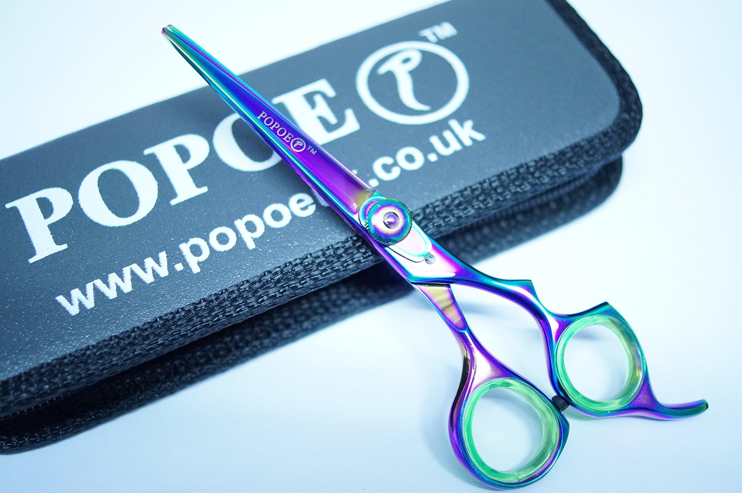 POPOE SILVER SERIES PRO DOG GROOMING SCISSORS 6" TITANIUM COATED PROFESSIONAL DOG SHEARS