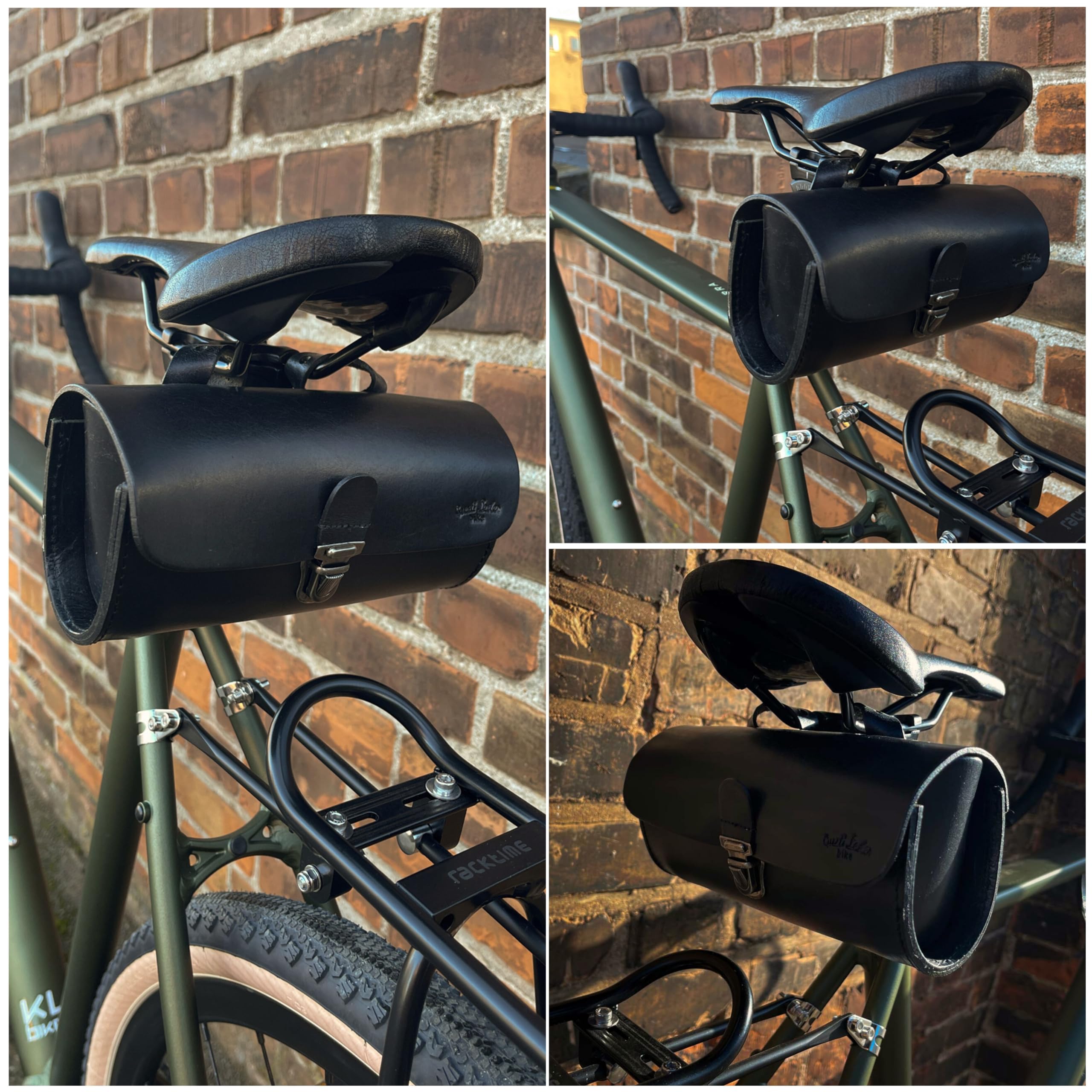 Gusti Satteltasche Leder – Wolfgang L. – Kleine Fahrradtasche Leder für Sattel, Lenker oder Gepäckträger – Praktische Retro Fahrradtasche
