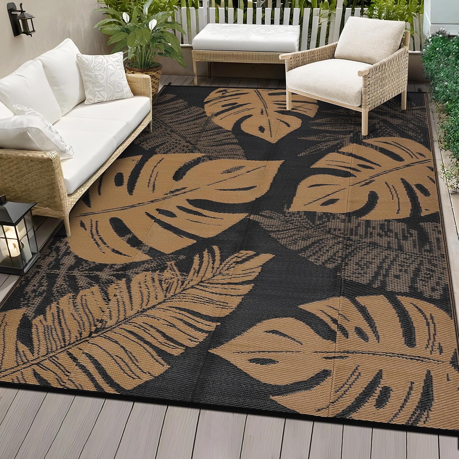 Outdoor Patio Rug Plastic Straw Rug RV camping Waterproof Reversible Carpet Mat - Picture 32 of 48