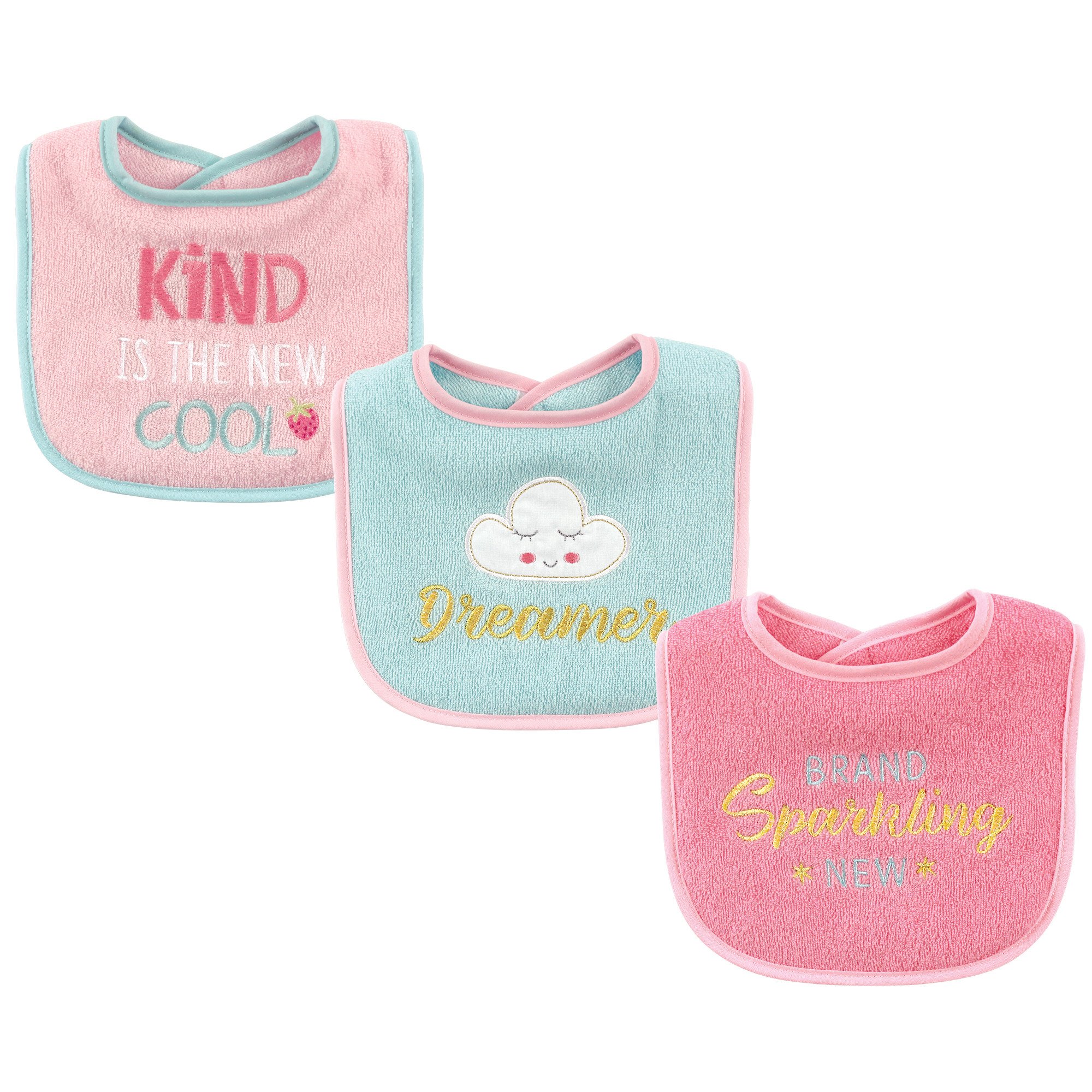 Luvable Friends Unisex Baby Cotton Terry Drooler Bibs with Fiber Filling