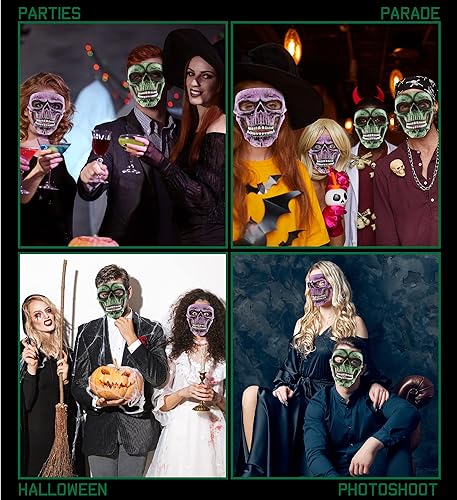 Miniatura 4 de Máscara de esqueleto, disfraz de calavera Steampunk, accesorio de disfraz de cara completa para Halloween, fiestas y eventos de terror