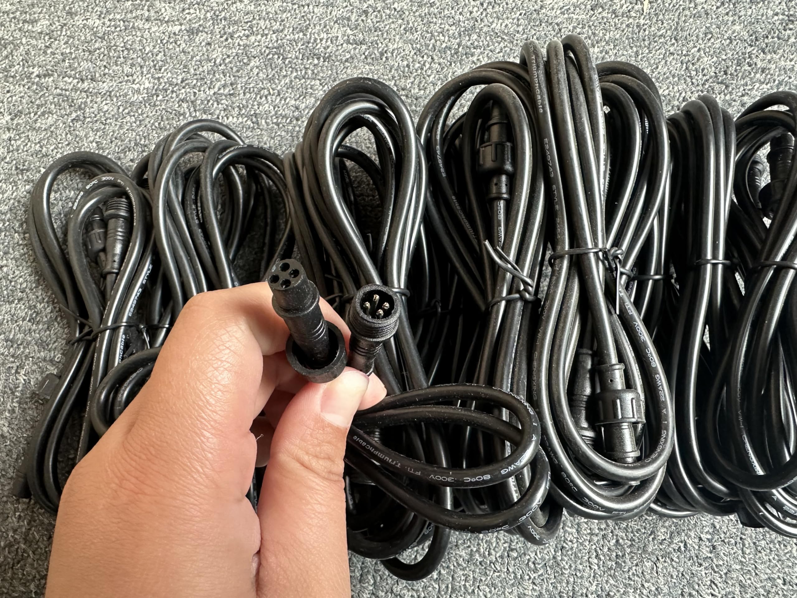 16PCS 6.5ft Extensions Cord for RGB 4Pin Connector LED Wheel Lights/Strip Lights/Speaker Ring Lights/Rock Lights/Underglow Lights