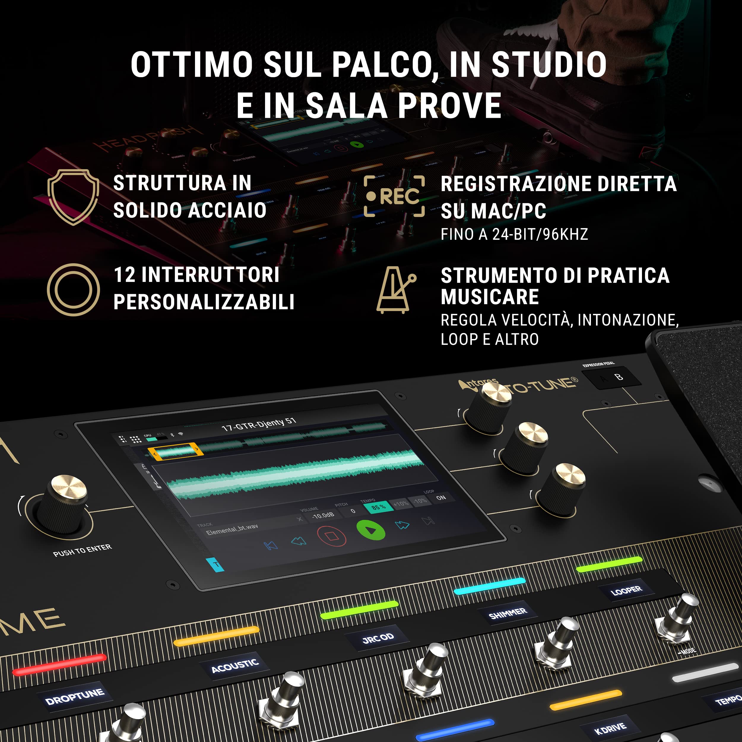 HeadRush Prime - Pedaliera Multieffetto per Chitarra e Voce, Processore con Amp Cloner, Antares Auto-tune, WiFi, Touchscreen, Looper e Bluetooth