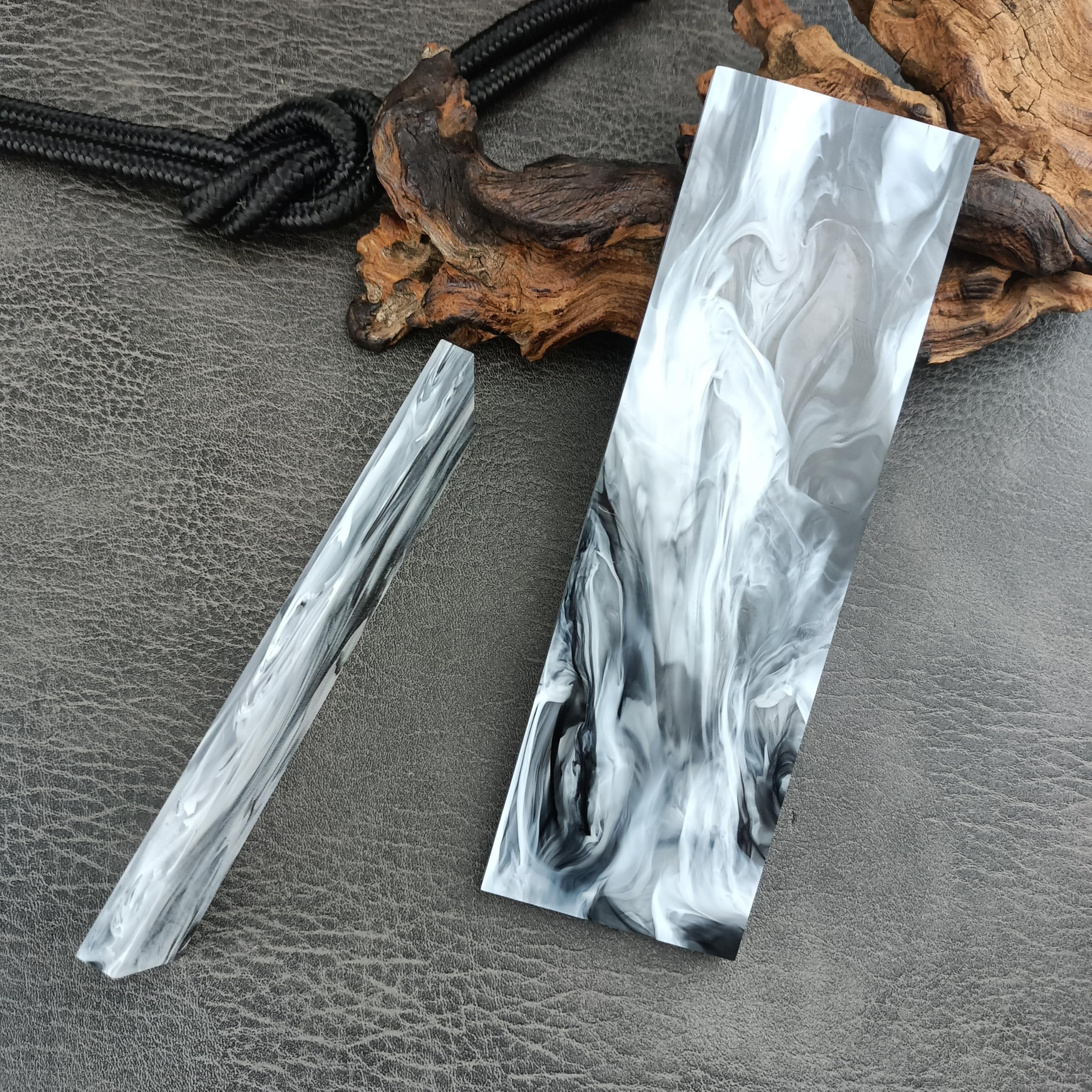 2PCS Acrylic Knife Handle Material Scales, Custom DIY Tool Material Replacement Accessories Parts For DIY Crafts (6.29 x 1.96 x 0.25 inches)