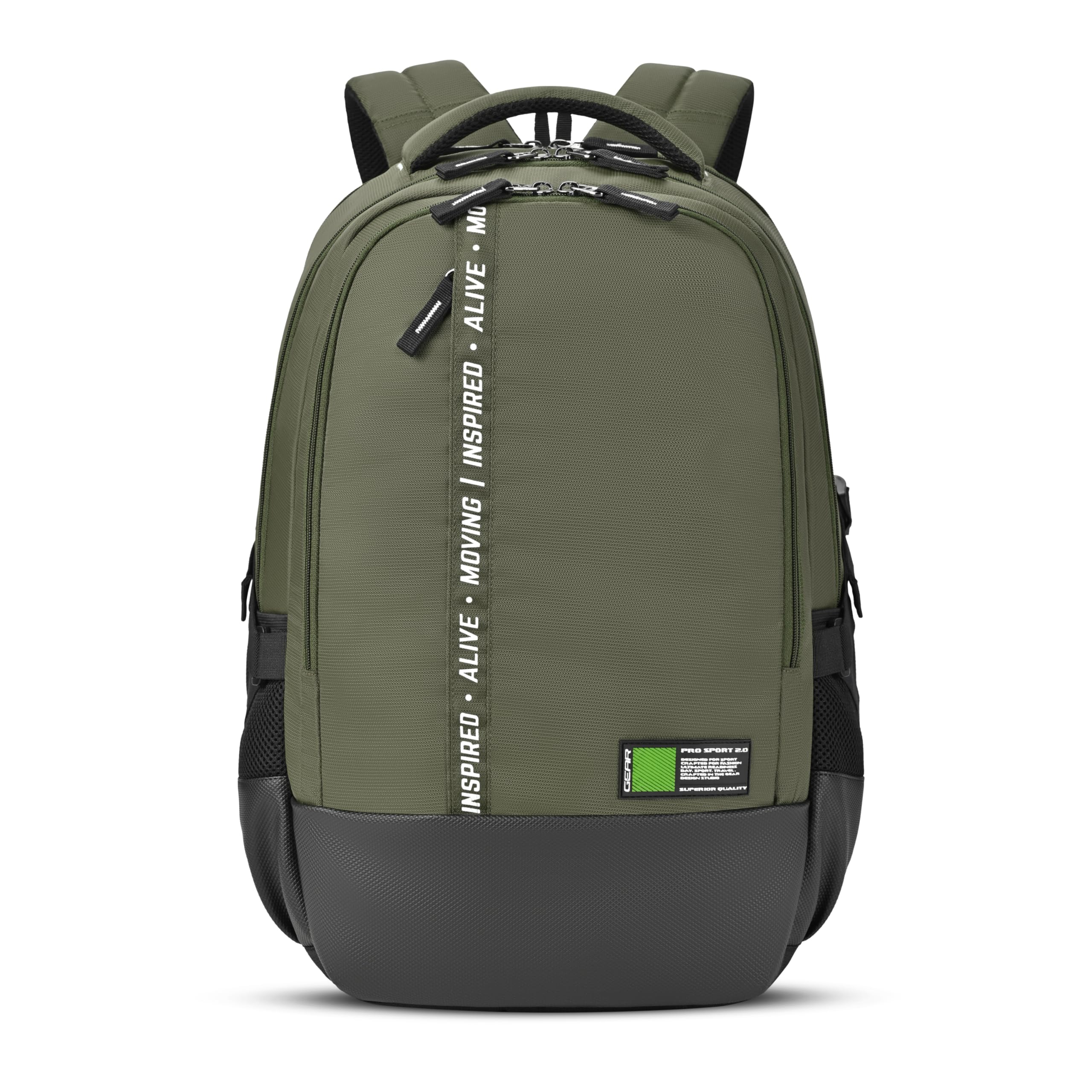 Inspired 19"/36L Large Water Resistant School Bag | Casual Backpack | Daypack | Travel Backpack | Kids Bag for Boys/Girls (Olive - Black)-image-30