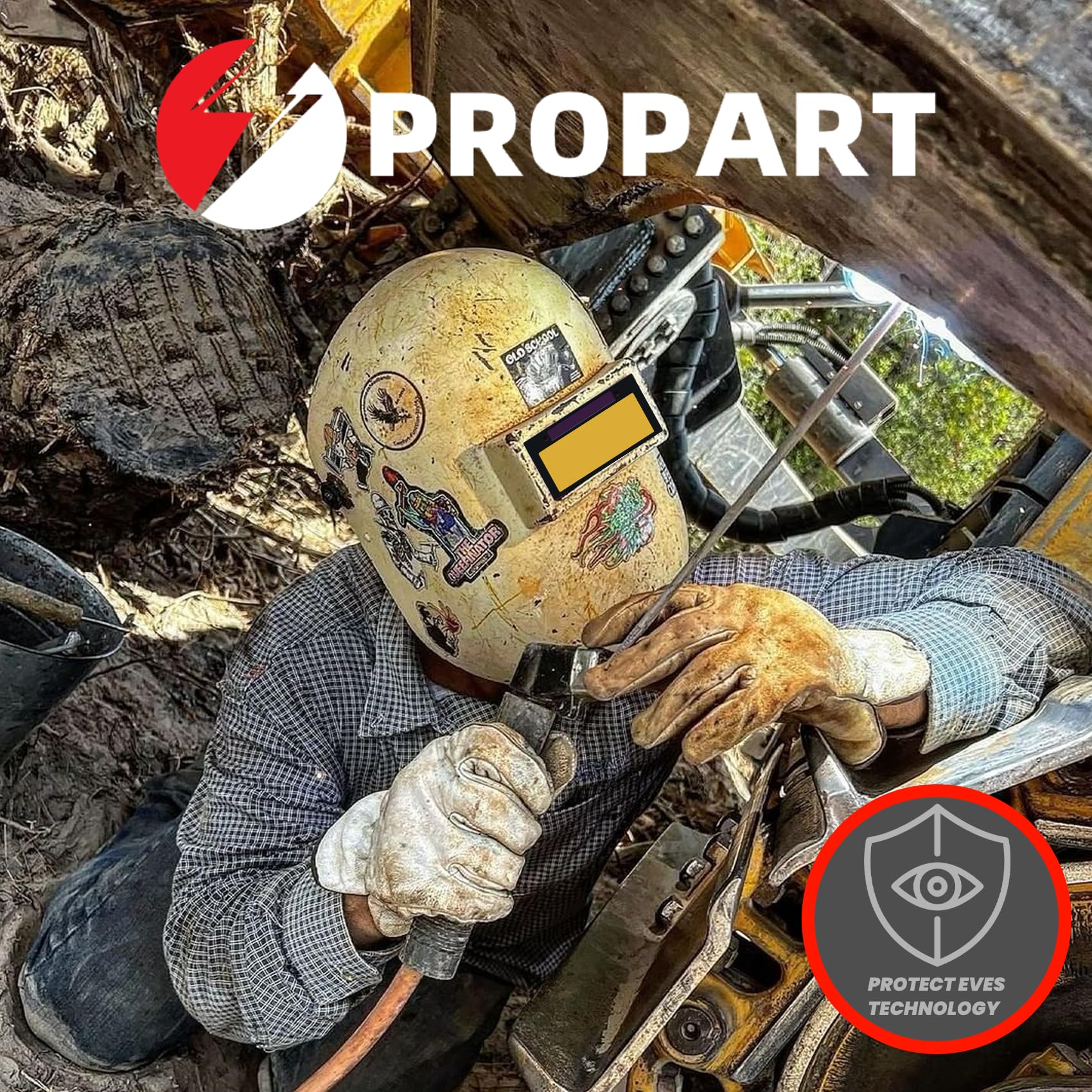 Propart Lente de soldadura gris de 2 x 4.25 pulgadas con sombra 10, lente de soldadura de oscurecimiento automático, tecnología azul de color verdadero, lente de soldadura automática HD para piezas de