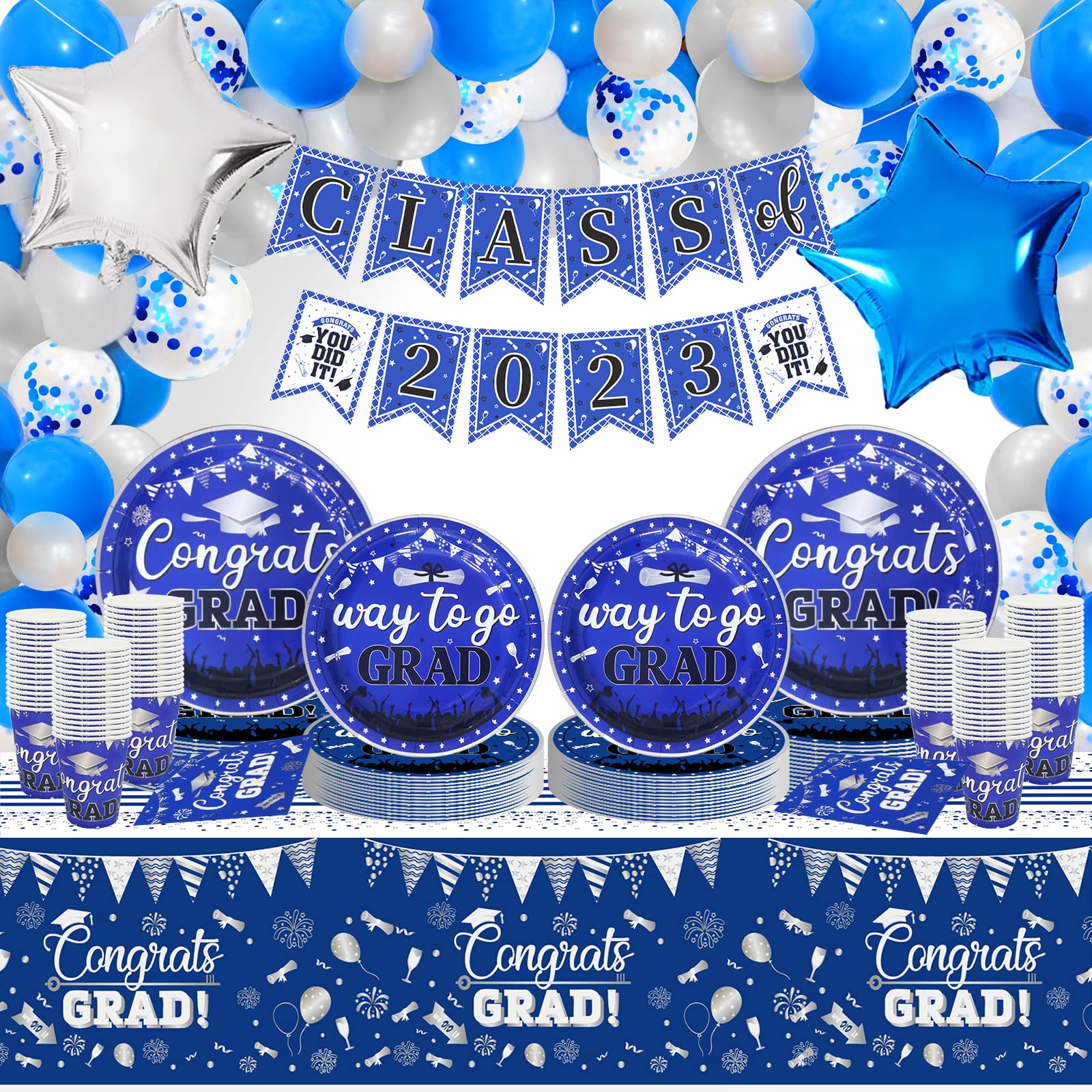 Buy Blue and White Graduation Decorations 2023 Blue Graduation Decorations Class of 2023 Royal