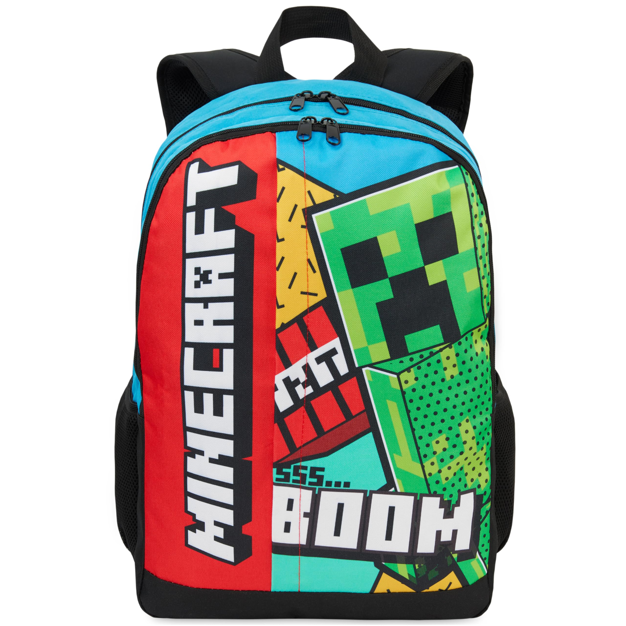Get Trend Minecraft Sac a Dos Enfant Garcon, Bandoulière Réglable et Fermeture Eclair Cartable, École ou Sport, Cadeau Garcon (Multi Minecraft)