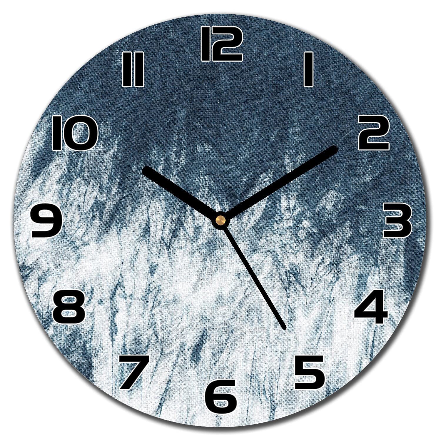 Horloge en verre lisible aiguilles noires pour décoration murale