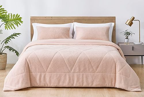 Miniatura 4 de Chezmoi Collection Zane - Juego de edredón Sherpa de 3 piezas, juego de ropa de cama reversible de microfibra lavada de doble cara, acolchado