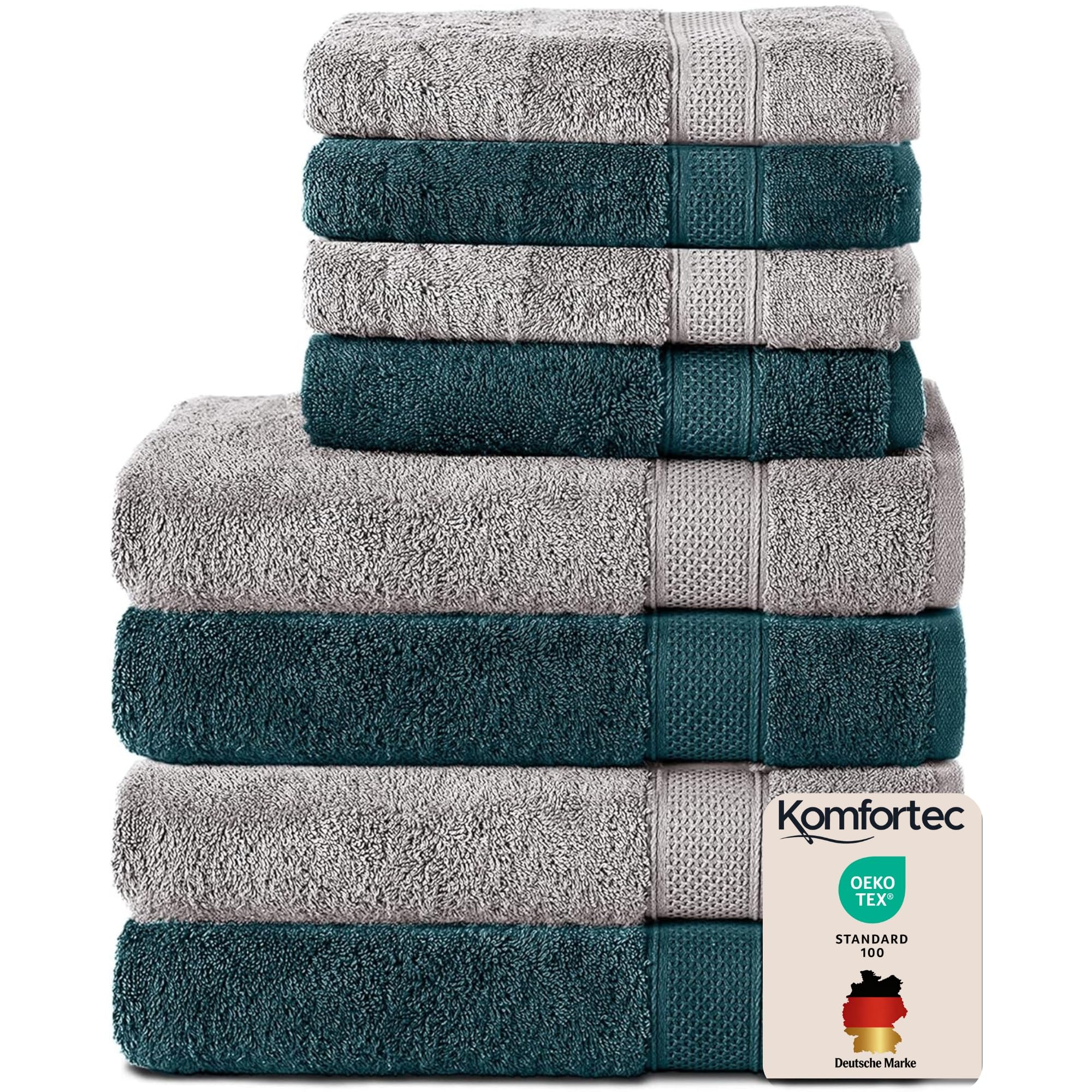 Komfortec 8er Handtuch Set aus 100% Baumwolle