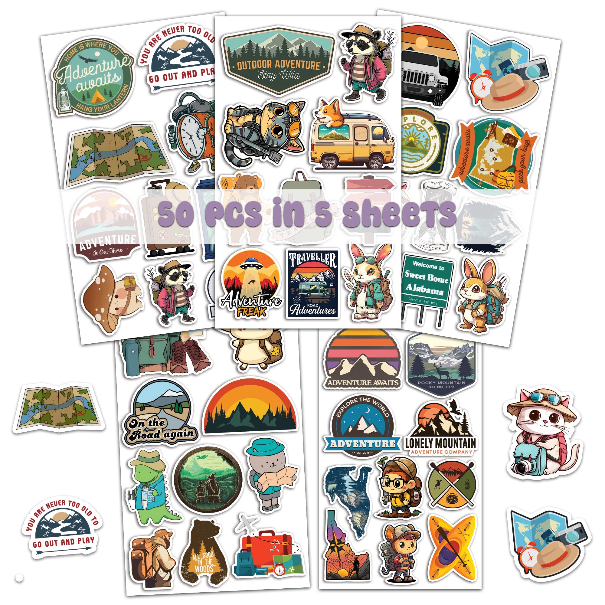 Cenbee 100 Pcs National Park Sticker Pack Set, Wilderness Nature Stickers Outdoor - View #6