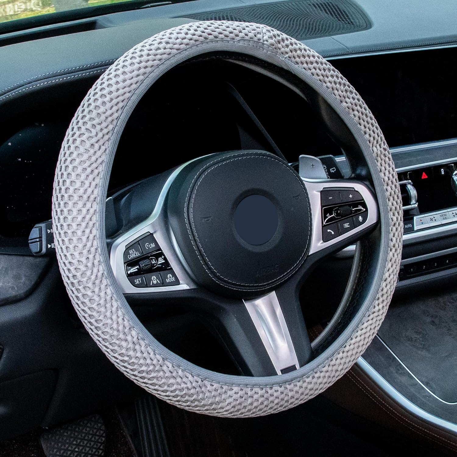Alpmosn Elastic Stretch Steering Wheel Cover, Universal
