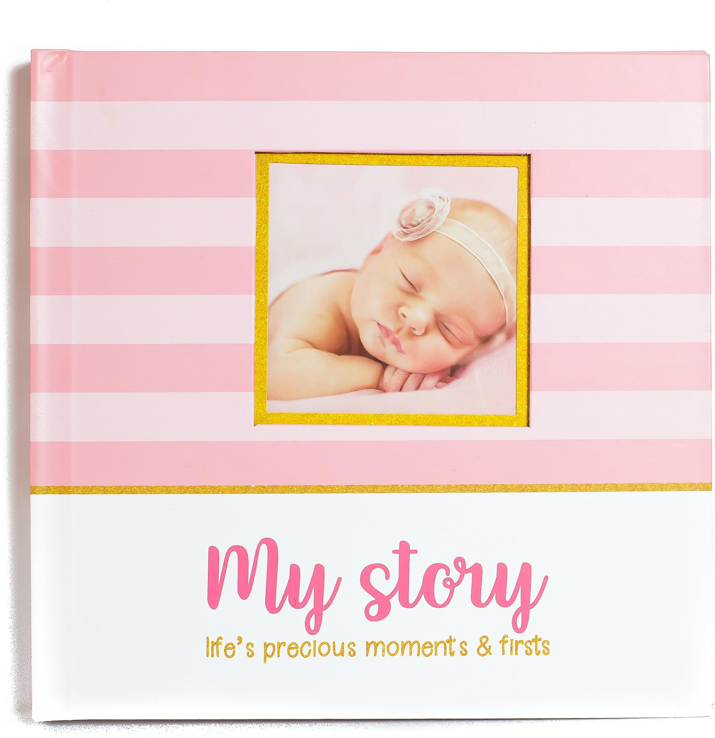Keepsake Memory Book for Baby Boy or Girl – Timeless First 5 Year Baby Book – A Milestone Book to Record Every Event from Birth to Age 5 – Gender Neutral Journal Scrapbook Photo Album, Pink