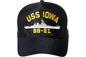 United States Navy USS Iowa BB-61 Battleship Emblem Patch Hat