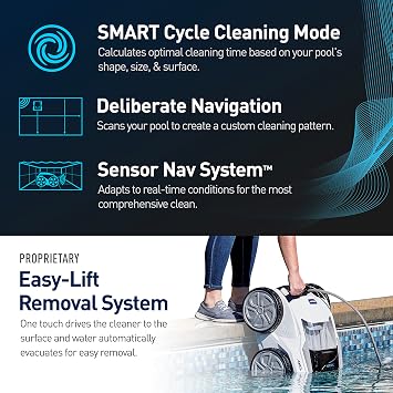 Polaris VRXIQ+ Smart Robotic Pool Cleaner with iAquaLink Control, Extra Long 70' Cable w/Tangle reducing Swivel, Large Debris Canister and 7 Cleaning Modes