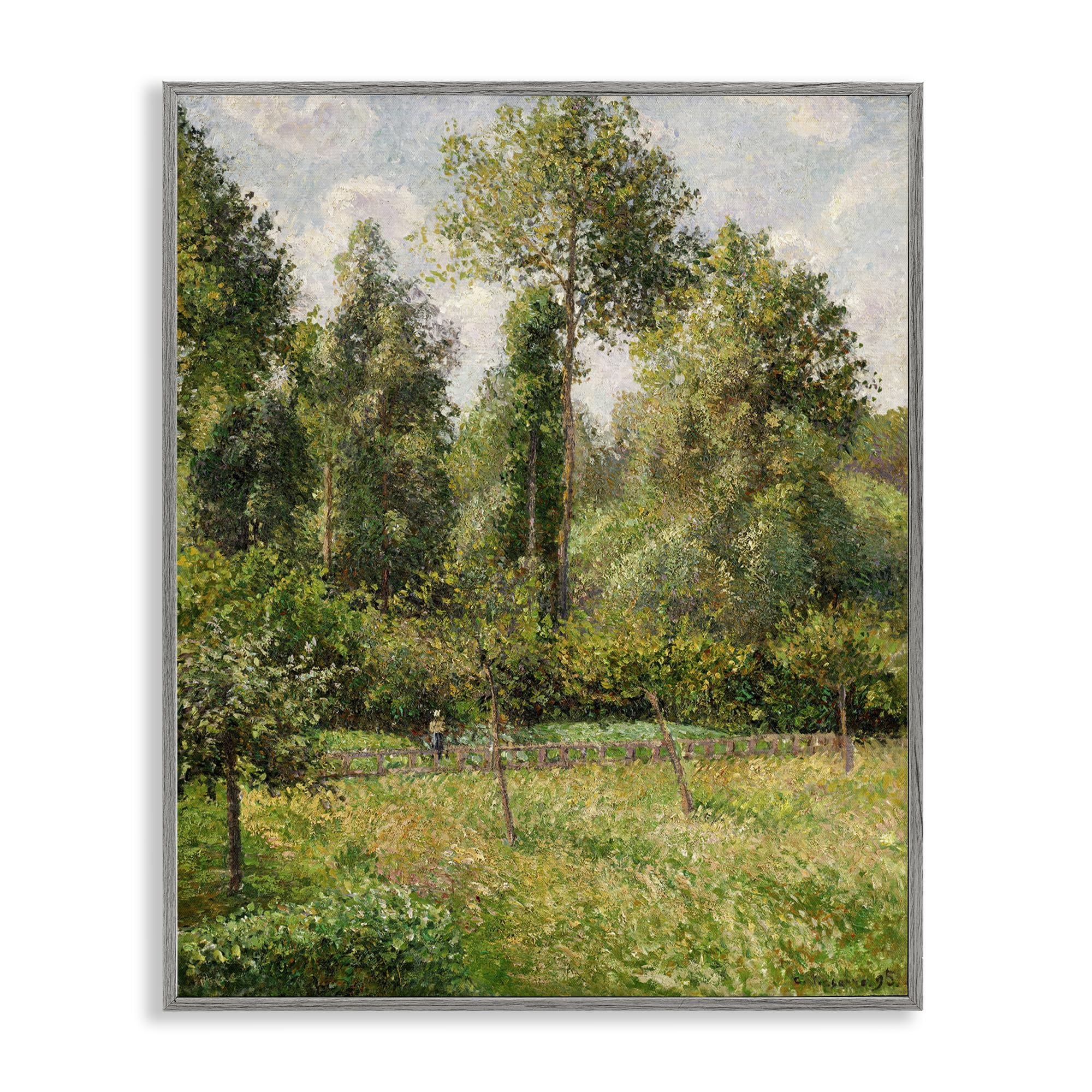 Stupell Industries Farmhouse Gray (Textured) 'Poplars Classic Landscape'| Framed Giclee Art