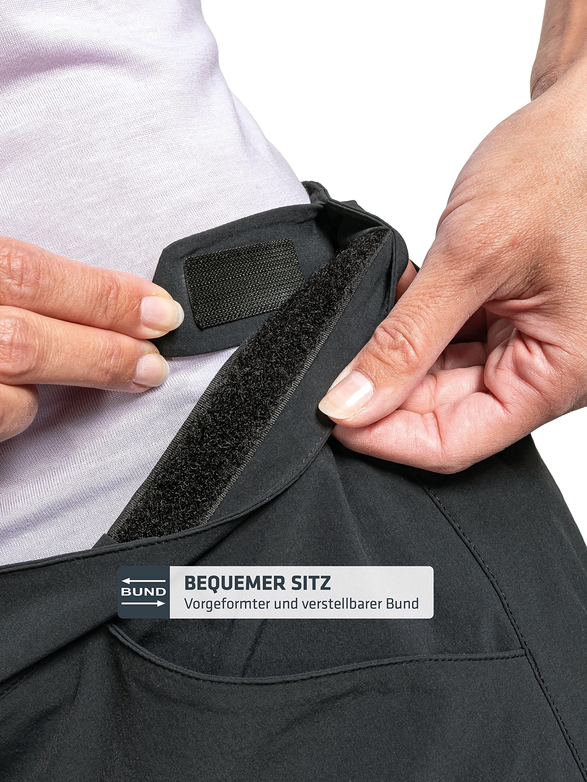 Schöffel Damen Shorts Danube L, Wasserabweisende Radhose, schnell trocknende Fahrradhose mit Bundverstellung