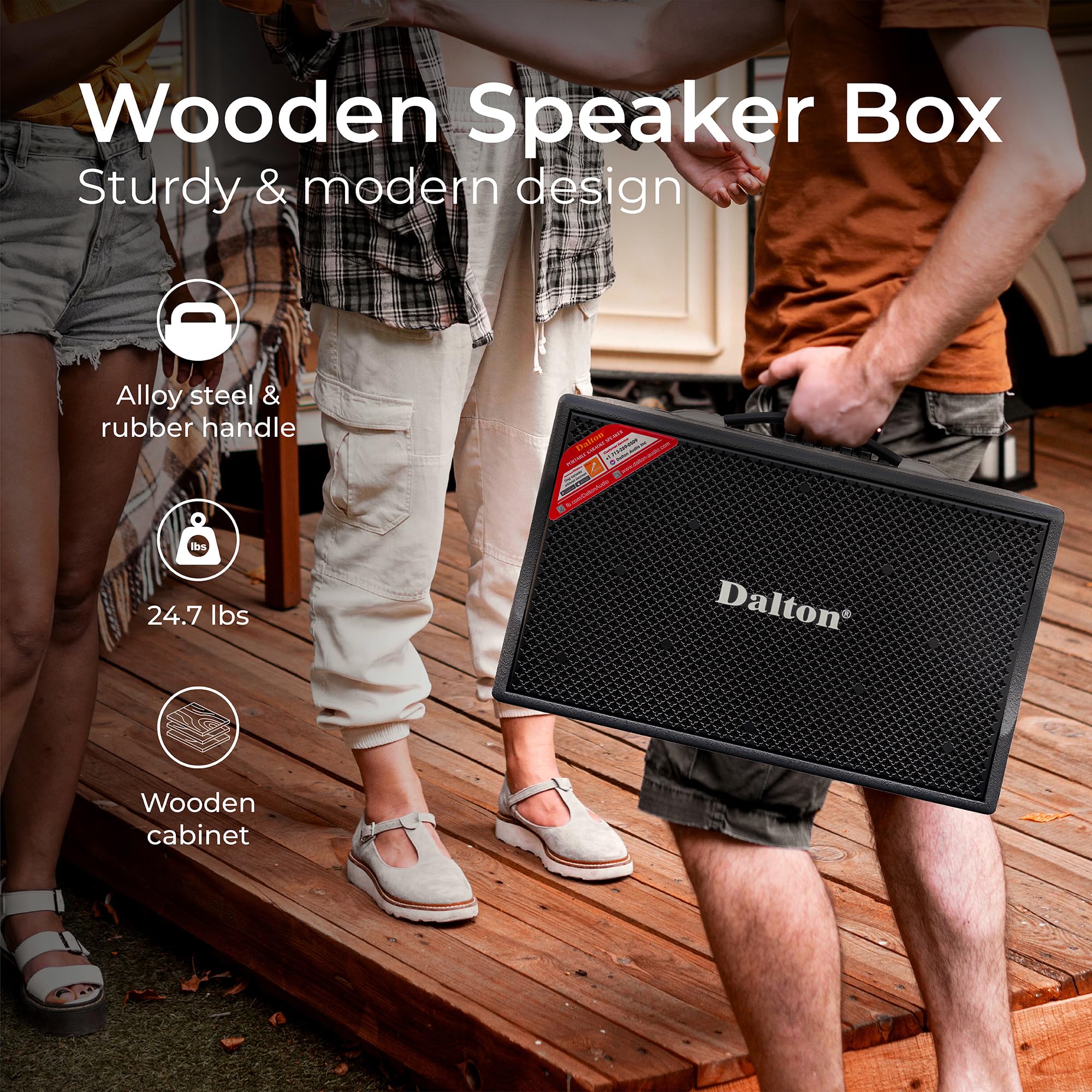 Amazon.com: DALTON Portable Bluetooth Speaker 250W | 2 UHF
