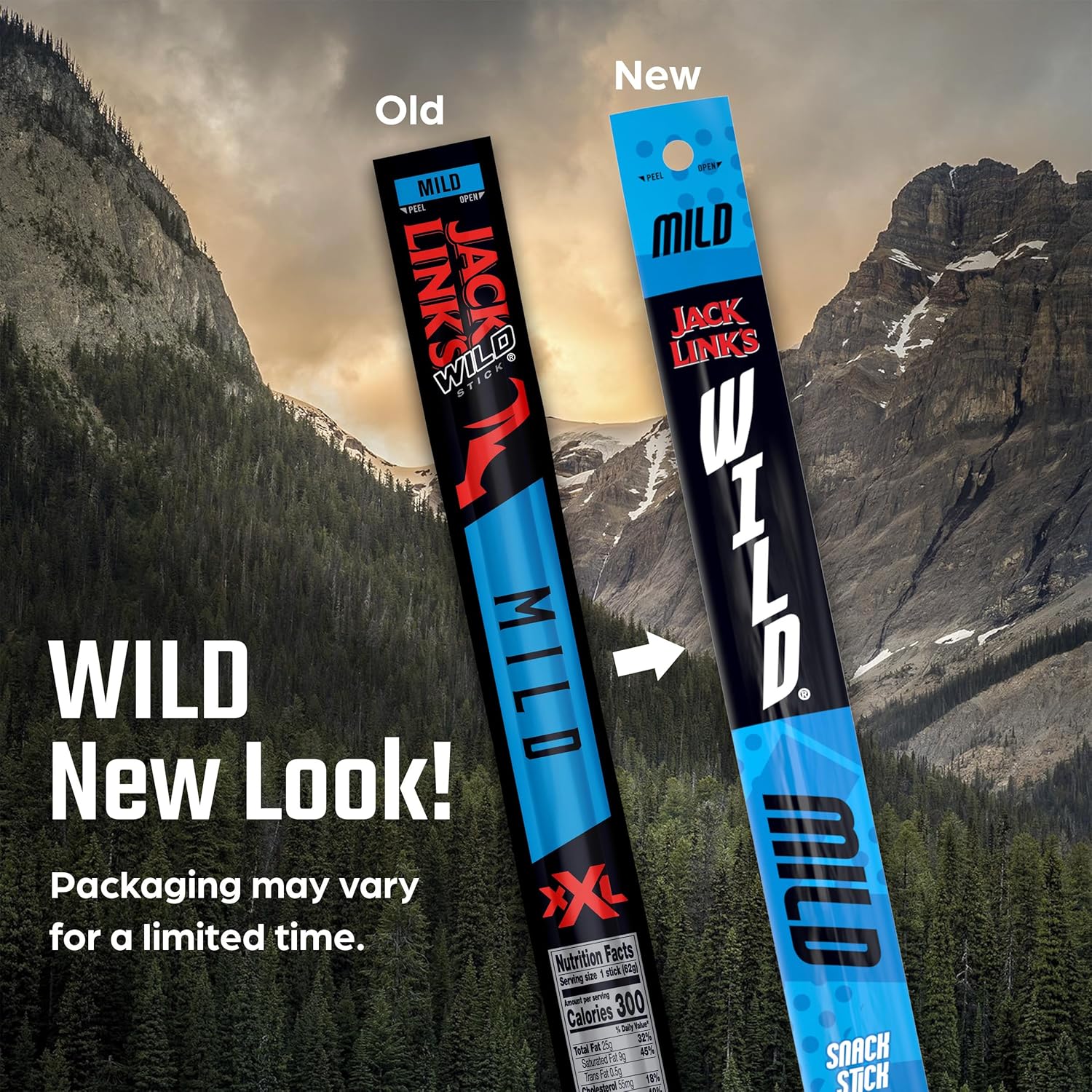 Jack Link's Wild Beef Sticks, Mild – Protein Snack, Meat Stick with 14g of Protein, 2.2 oz. (Pack of 24)