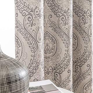 jinchan Grey Curtains for Living Room, Room Darkening Curtains 84 Inch L...
