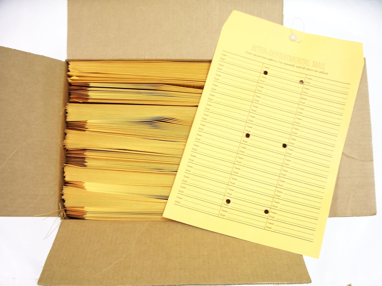 Interdepartmental String-Tie Envelopes, 12 x 16 (Case of 250) 71 Entries Per Envelope, Printed On Both Sides