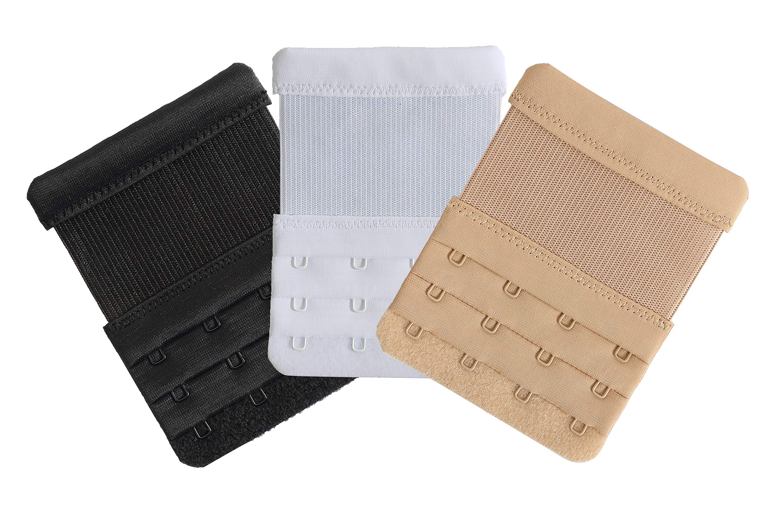 AniKigu Women's Bra Strap Extenders 4 Hooks Soft Comfortable Bra Extension Strap