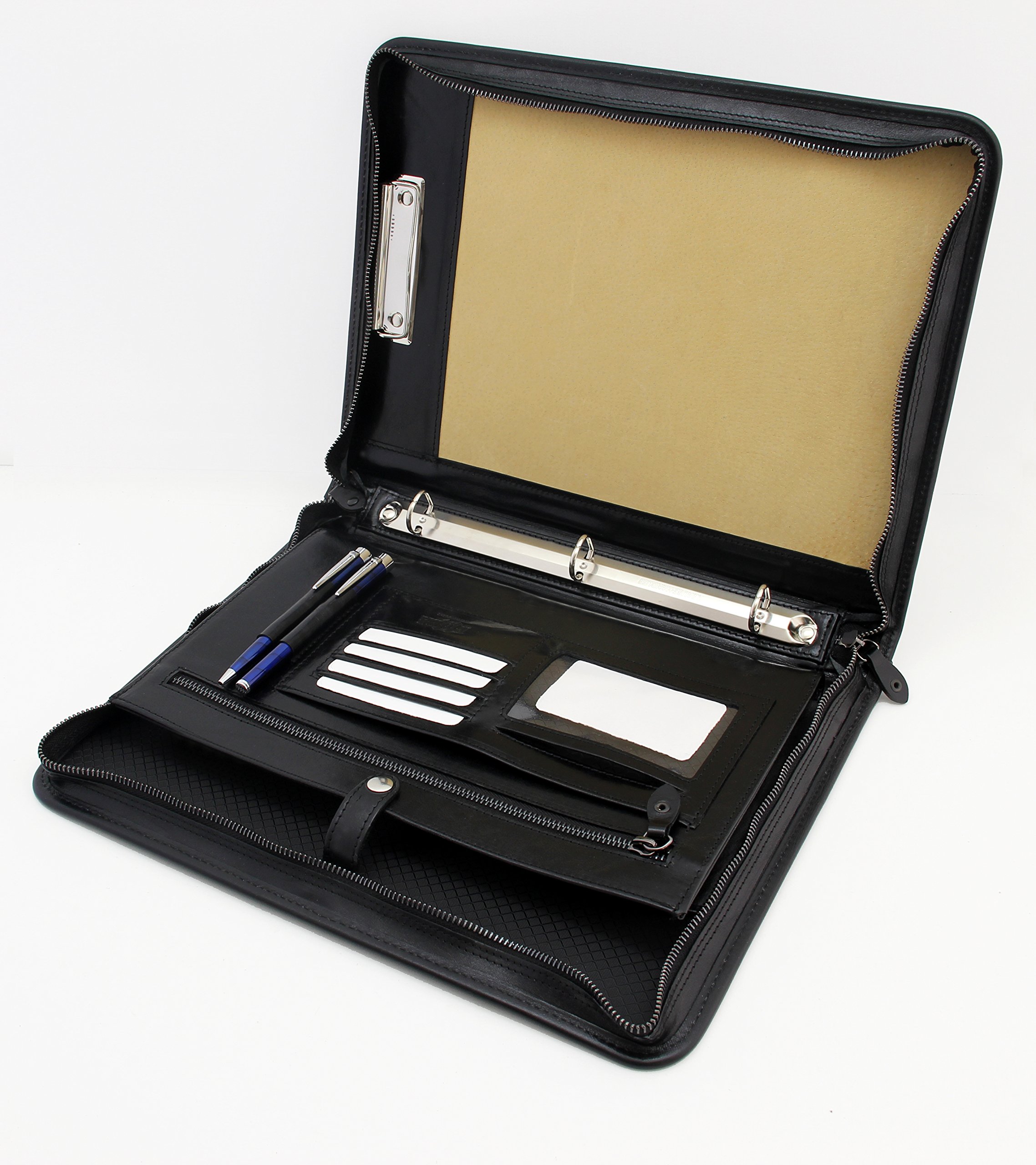 Noda Executive Leather Padfolio 3 raccoglitore ad anelli Professional Business portfolio W/chiusura