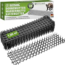 ISOTRONIC Cat Repellent for Outdoor Use Marten Mat, Thorn Grid, Animal Barrier, Against Snails, Cat Repellent Mat, Scratch Protection for Cats (Black, Pack of 24)