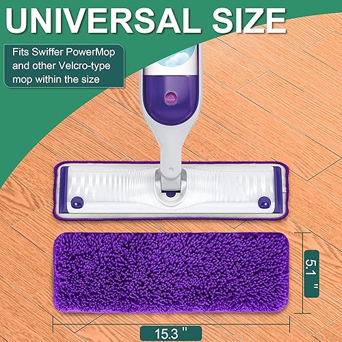 Miniatura 3 de Aifacay Almohadillas reutilizables para trapeador Swiffer Power, paquete de 4 almohadillas de repuesto para trapeador Swiffer PowerMop