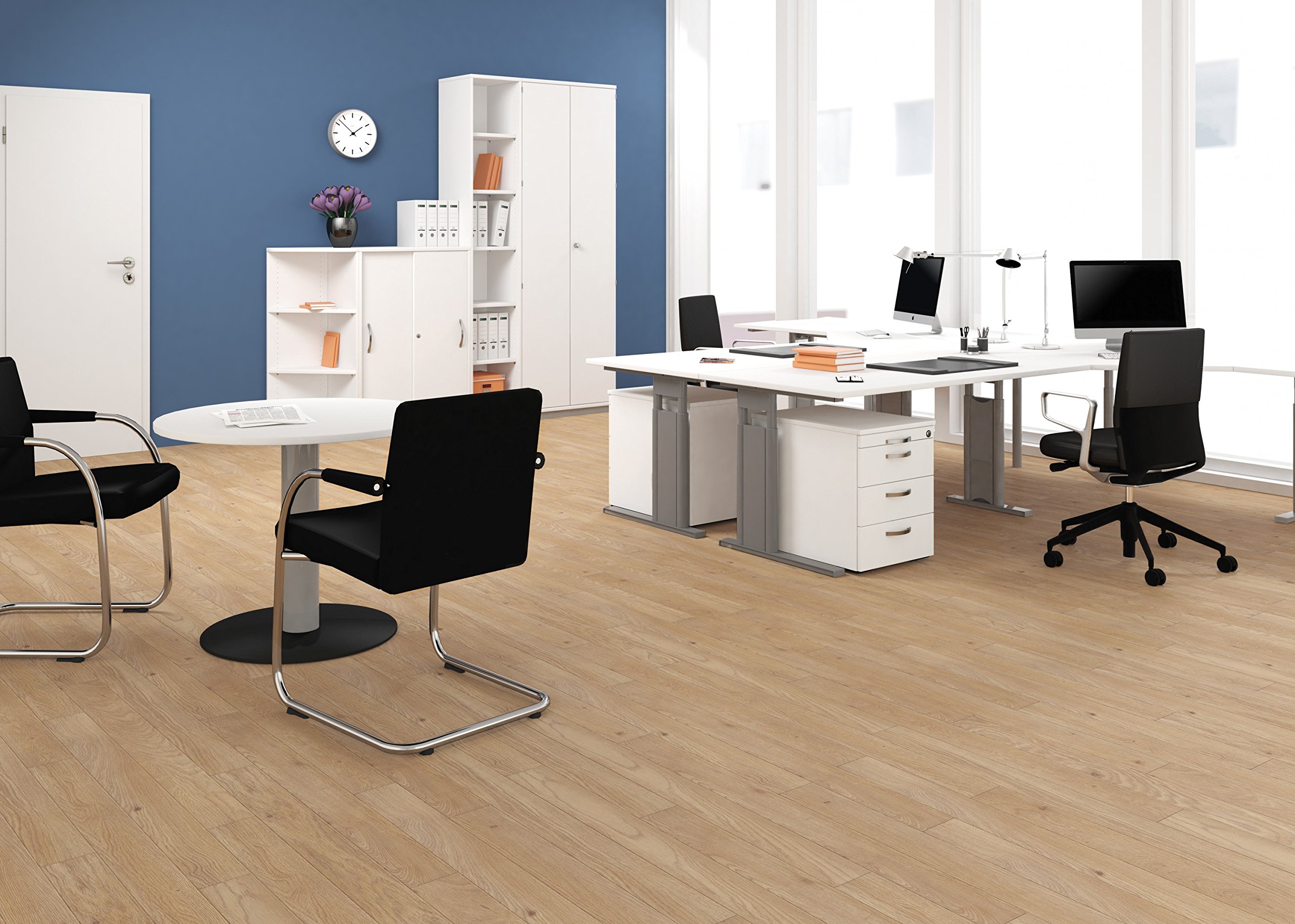Gera Möbel Schranksystem Flex Schiebetürenschrank, Holzdekor, weiß/weiß, 80 x 42.5 x 118.2 cm