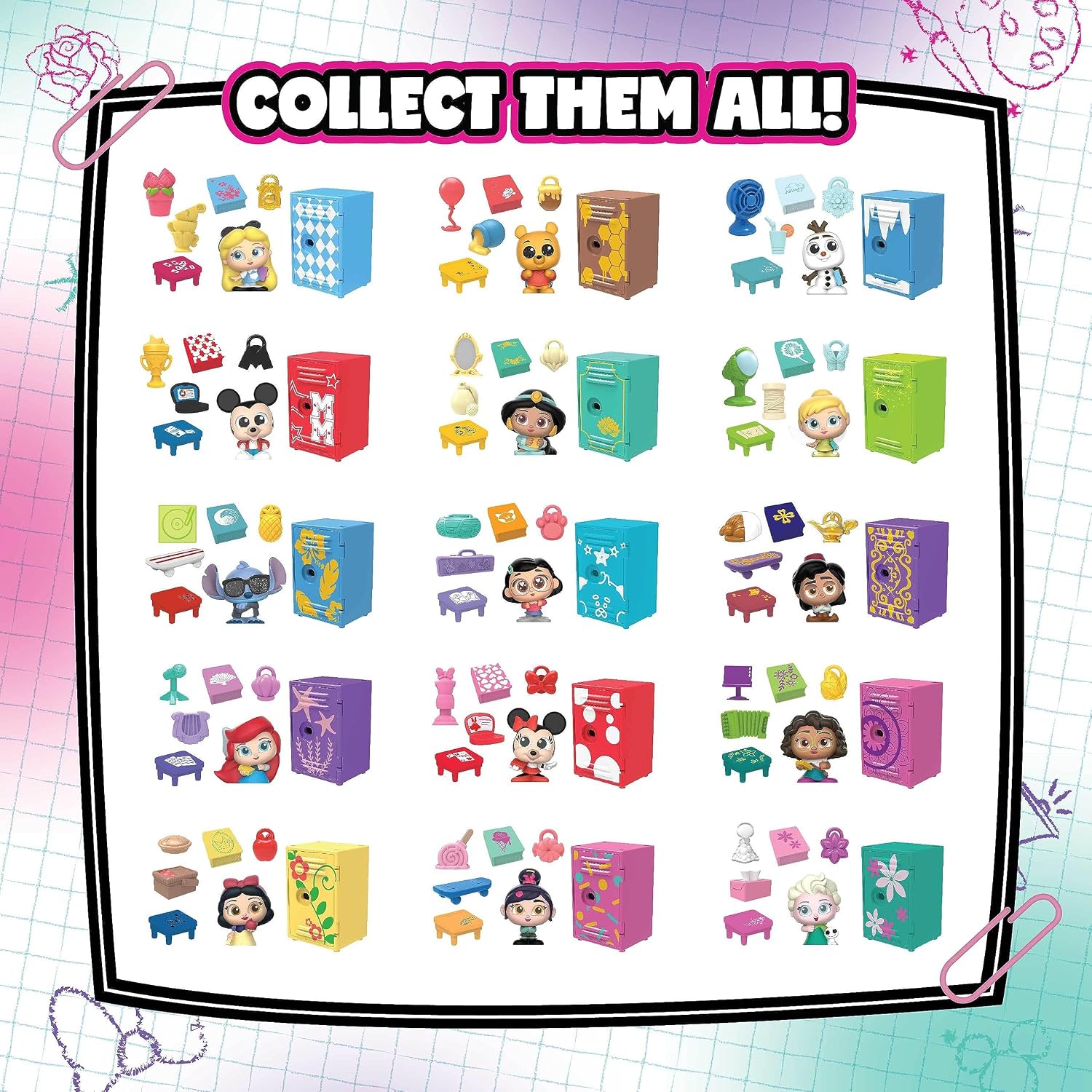 Disney Doorables Academy Surprise Locker 3 Pack, Collectible Figure Set, Styles May Vary, Kids Toys for Ages 5 Up by Just Play