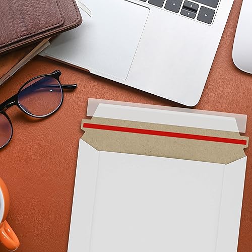 Vista 23 de Sobres rígidos de papel kraft marrón natural, 20 x 27 pulgadas. Paquete de 5 sobres de cartón. Sobres resistentes y planos con cierre autosellado.