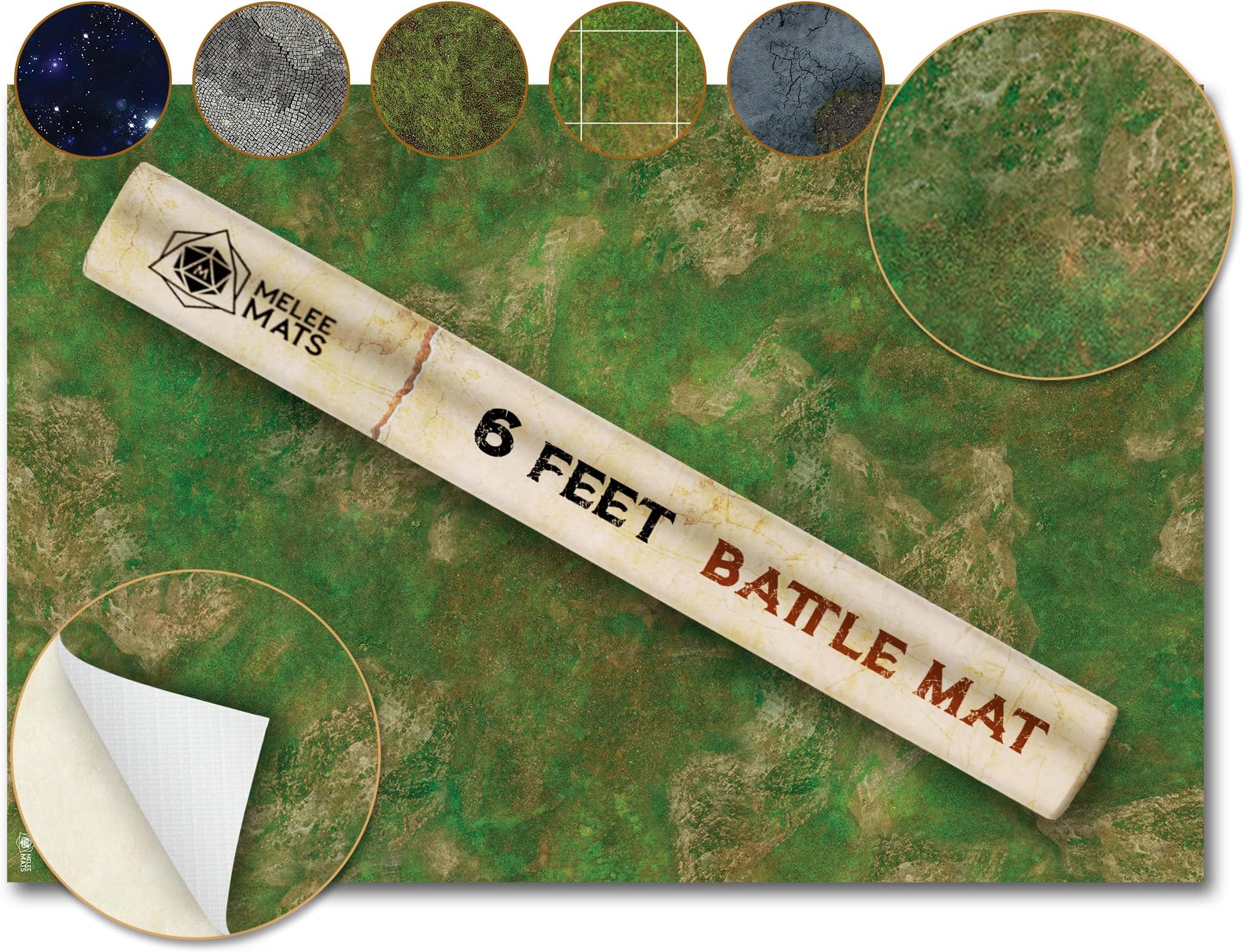 Melee Mats Wargaming Battle Mat, 48"x72" - Terrain for Warhammer 40K, Dungeons and Dragons, Tabletop RPG, Miniatures & Strategy Games - Durable Vinyl Map